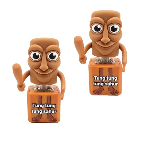 2PCS Italian Brainrot Keyboard Fidget Clicker Keychain Tung Tung Tung Sahur Meme Button Keychain Funny Clicker Keyboard Fidget Keychain (1-sahur)