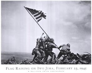 Flag Raising on Iwo Jima, February 23, 1945 Poster by Joe Rosenthal (32x24)