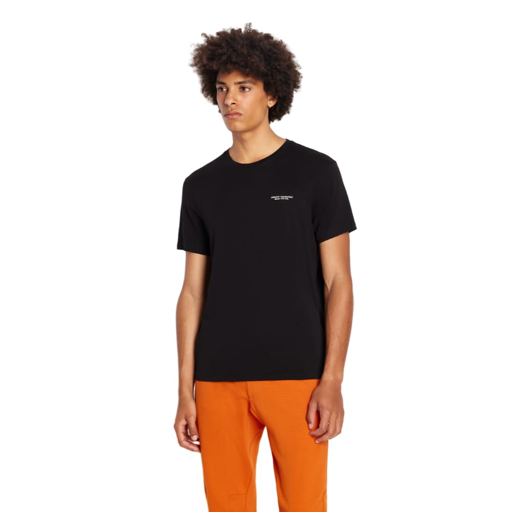 Armani Exchange Men's Black Cotton Milano Print T-Shirt  40 L