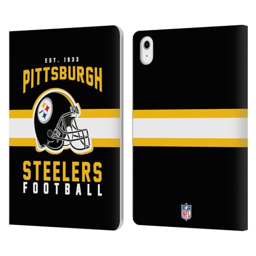 Carcasa de cuero tipo libro Pittsburgh Steelers compatible con Apple iPad Air 2022