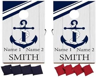 VictoryStore Custom Wedding Bag Toss Game – Custom Wedding Cornhole - Nautical Wedding Anchor