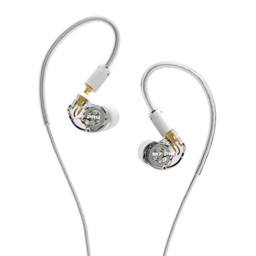 MEE audio M7 PRO Universal-Fit Hybrid Dual-Driver Musician's in-Ear Monitors with Detachable Cables (Clear)