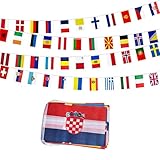 Rotenl 44 European Countries Small String Flag, 54 Feet 44 Pcs Europea Nations Pennant Banner Bunting Flags, International Festival, Commemoration, Classroom Decor