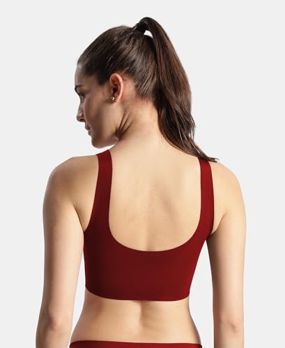 Image of Jockey 1840 Women Wirefree Padded Microfiber Elastane Full Coverage Bonded Tech Lounge Bra