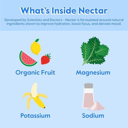 Image of Nectar Hydration Packets - Electrolytes Powder Packets - Sugar Free & 0 Calorie - Organic Fruit Liquid Daily IV for Dehydration Relief & Rapid Rehydration (Tropical Punch 18 Pack)