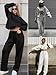 ATHMILE Women’s 2025 Fall Fleece Lined Plus Size Sweatpants Baggy Open Bottom Lounge Heated Pants Athletic Joggers Black
