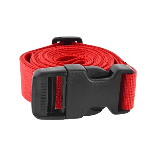 Image of Mandala Crafts 4 PCs Red Adjustable Bag Buckle Straps Belt with 1 Inch Quick Side Release Clips 86 Inch Nylon Webbing - Utility, Packing, Suitcases, Sleeping Bags, Backpacks, Luggage Straps