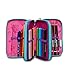 Seven Federmäppchen, Mäppchen, mehrfarbig, Federtasche für Schreibwaren, Etui mit Stiften, Kugelschreiber, & mehr, 3 Fächer, Mädchen & Jungen, Schule - Grundschule, XXL, TRENDY HEART GIRL
