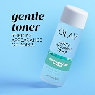 Olay Gentle Exfoliating Toner, Fragrance Free, 4.1 fl oz, Pore Treatment Face Cleanser Unclogs and Diminishes the Appearance of Pores