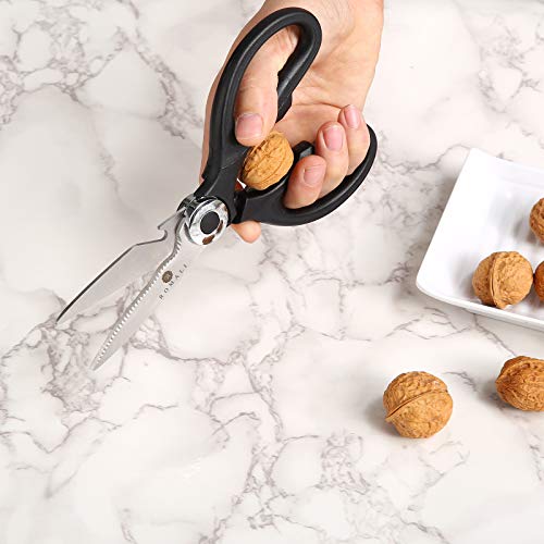 image for ROMALI All-Purpose Kitchen Shears, Black Kitchen Scissors Dishwasher S