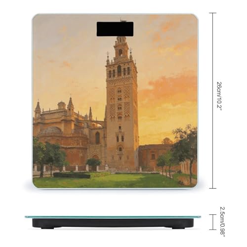Báscula digital de baño Seville con vidrio templado y pantalla LCD miniatura 2