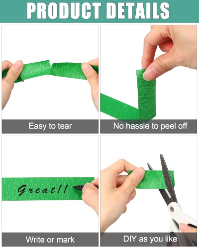 Image of Fainne 20 Pcs Green Blue Painters Masking Tape Roll Bulk 1 Inch x 55 Yard