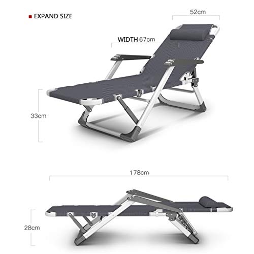 Chaise longue pliante extérieure inclinable avec lits de couchage confortables