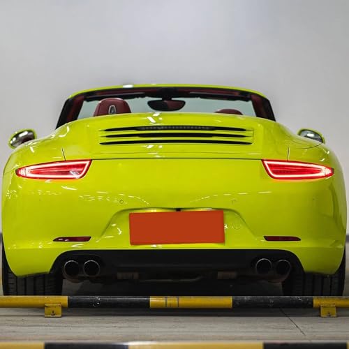 Image of LZLRUN High Gloss Vinyl Realistic Paint Wrap Roll Car Sticker Film Decal Bubble Free Come with Installation Tool Set (Lime Green, 1.65ft x 5ft)