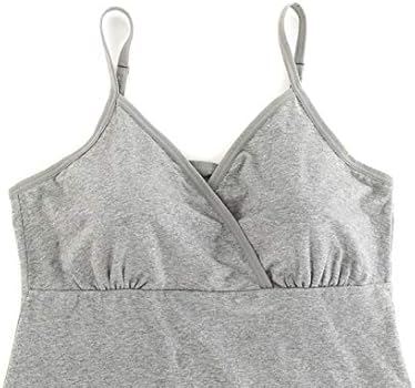 Zumiy Zwangerschaps- en Borstvoedingstop, katoenen zwangerschapskleding voor dames, mouwloos cami-shirt met verstelbare bandjes, S