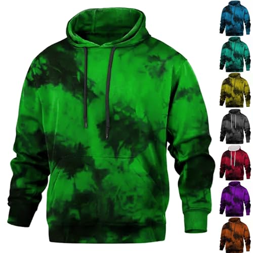 Lolvmvchi Tie Dye Shirt Men Mens Easter Shirt Graphic Hoodies Tie Dye Hoodie Country Hoodies Tie Dye Shirt Long Sleeve Dark Green Hoodie Tie Dye Hoodie Mens Sweatshirt Prime Green Large