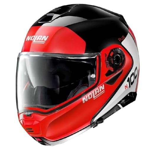 Nolan N100-5, Capacete Adulto Unissex, Preto/Vermelho (Black/Red), Médio