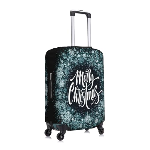 Merry Christmas Xmas Snowflakes Black Luggage Cover for Suitcase, Suitcase Cover Protector Fit 22-24 Inch Luggage Travel Accessories, M3