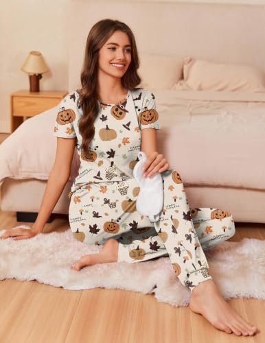 Image of Ekouaer Pajamas for Womens Set Soft 2 Piece Loungewear with Jogger Pants