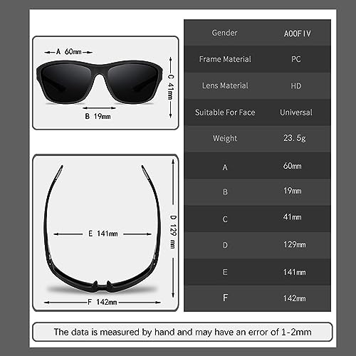 FDEETY Polarized Sports Sunglasses UV400 Protection for Sports Eyewear for Outdoors Cycling Fishing Golf Mountain Ski Running Camping Unisex (Black) - Image 2