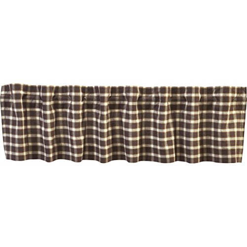 VHC Brands Rustic Lodge Farmhouse Kitchen Window Curtains Rory Valance 16×72 Chocolate Brown