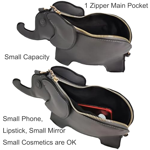 Image of Women PU Leather Unique Novelty 3D Elephant Shaped Handbag Purse Crossbody Shoulder Bag