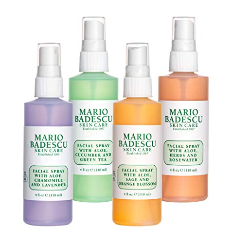 Mario Badescu Facial Spray Collection, Includes Aloe, Cucumber, Green Tea, Herbs, Rosewater, Chamomile, Lavender, Sage And Orange Blossom, 4 Fl Oz (Pack Of 4) #TOP6