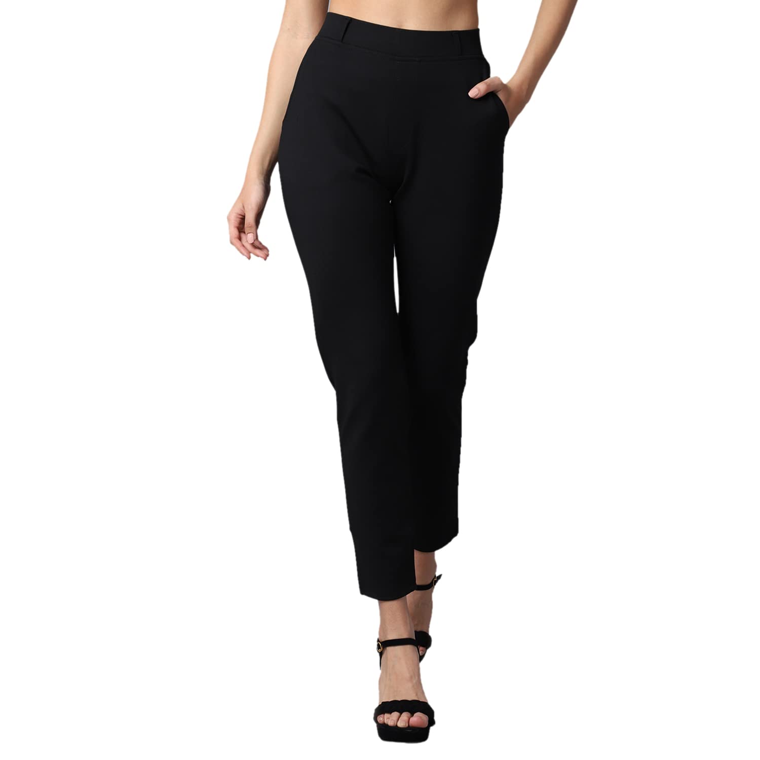 cantabil Black Solid Jegging-picture-30