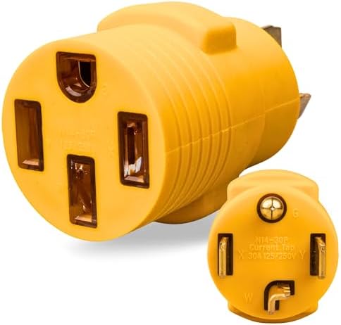 MECMO 14-30P to 14-50R Level 2 EV Charger Adapter - 30 Amp 4 Prong Newer Dryer Plug to 50 Amp EV Tesla Female Connector, Support 24 Amp Charging Rate