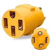 MECMO 14-30P to 14-50R Level 2 EV Charger Adapter, 30A 4-Prong Dryer to EV Charger Adapter (Max 24Amp 240V) - 30 Amp to 50 Amp for Tesla Model 3/S/X/Y Car Charging 【Not for 3Prong Dryer/RV】