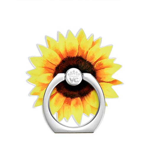 Image of Velvet Caviar Cell Phone Ring Holder - Finger Ring & Stand - Improves Phone Grip Compatible with iPhone, Galaxy and Most Cases (Except Silicone /Leather) - Sunflower