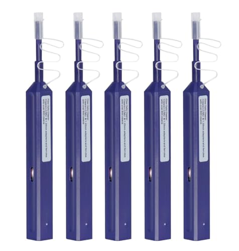 Mexture LC Fiber Cleaner Pen - 5 Pack - 1.25mm LC Fiber Optic Cleaning Pen with Dual Action Connector Cleaner & Endface Cleaning Action.