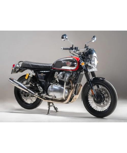 Image of Twin Exhaust Silencer Pair Set for Royal Enfield Interceptor 650 & Continental GT 650 | +2 BHP Power Boost, Deep Bass Sound, Lightweight, Easy Fit, Premium Silver Finish