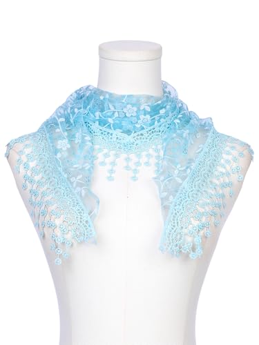 Lace Mantilla Tulle Scarves, Triangle Head Covering Church Veil for Mass Wedding Bridesmaids2