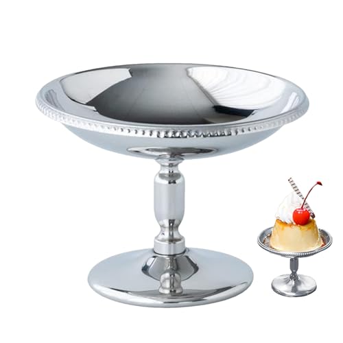 Cazas de postre: tazón transparente con base de pies, elegantes vajillas de servicio reutilizables | Contenedor de porciones multipropósito para helado, yogurt, frutas, bocadillos, parfait o mousse, i
