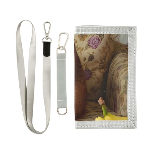 FOLIOSA Kids Wallet for Boys Girls Capybara Banana Print Youth Wallet with Zipper Pocket Card Holders, Novelty Wallet 4.9×2.9 in