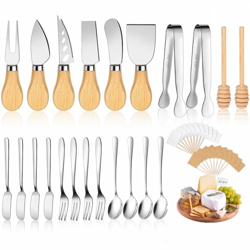 42 pcs Charcuterie Boards Accessories Cheese Knife Set with Wooden