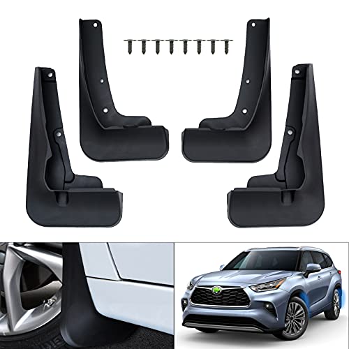 Image of Autorder Mud Flaps Splash Guards for Toyota Highlander 2020-2025 2026 Accessoreis Mudflap Fender Flares Front and Rear Mud Guard Set 4PCS
