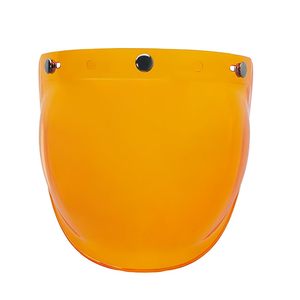 KWTN Motorcycle BV03 shield bubble visor Flip Up Down Bubble Shield for Open Face 3/4 Helmets (Clear)(Amber)