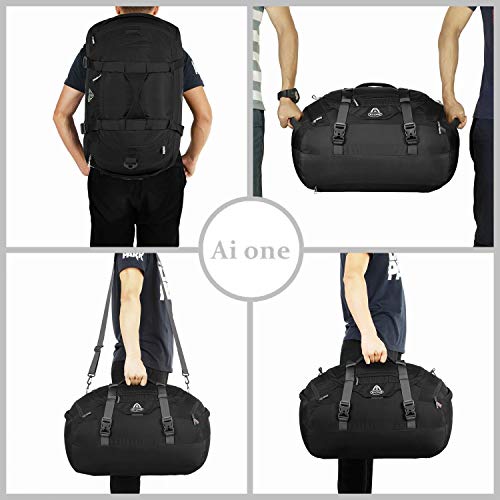 AIONE Duffel Backpack Bag 4-Way Sports Gym Backpack 42L/55L/65L Travel Luggage Bags with Shoe Compartments