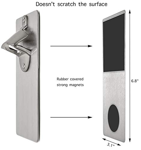 Beer Bottle Opener Wall Mounted With Magnetic Cap Catcher Wall Mount Bottle Opener Magnet | Beer Gifts For Men | Father's Day | Man Cave Decor Accessories | Dad Birthday Gift #TOP2