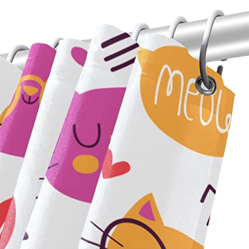 Rideau de douche imperméable pour éviter les éclaboussures motif chat - 6