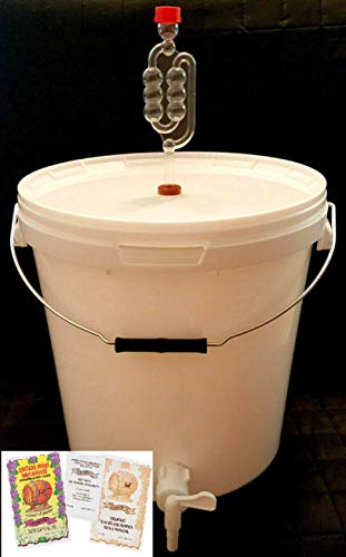 sil2018 Seau de fermentation 20 l - Kit de vin - Tubes de fermentation - Levure de vin - Caoutchouc d'étanchéité - Clarificateur - Nutriment - Bonne qualité