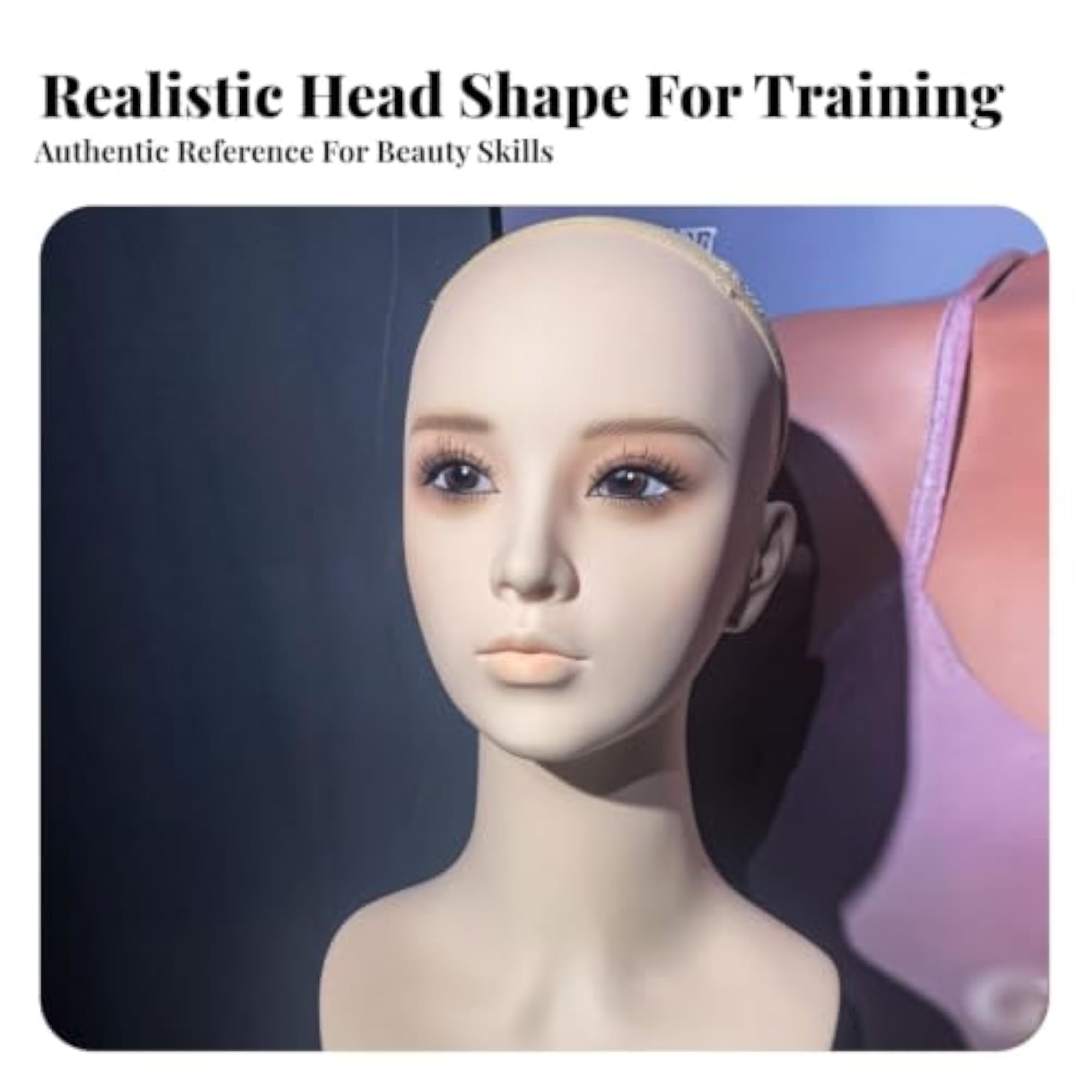 Flesh-Tone HairPC Mannequin Bust PVC Makeup Display Bust