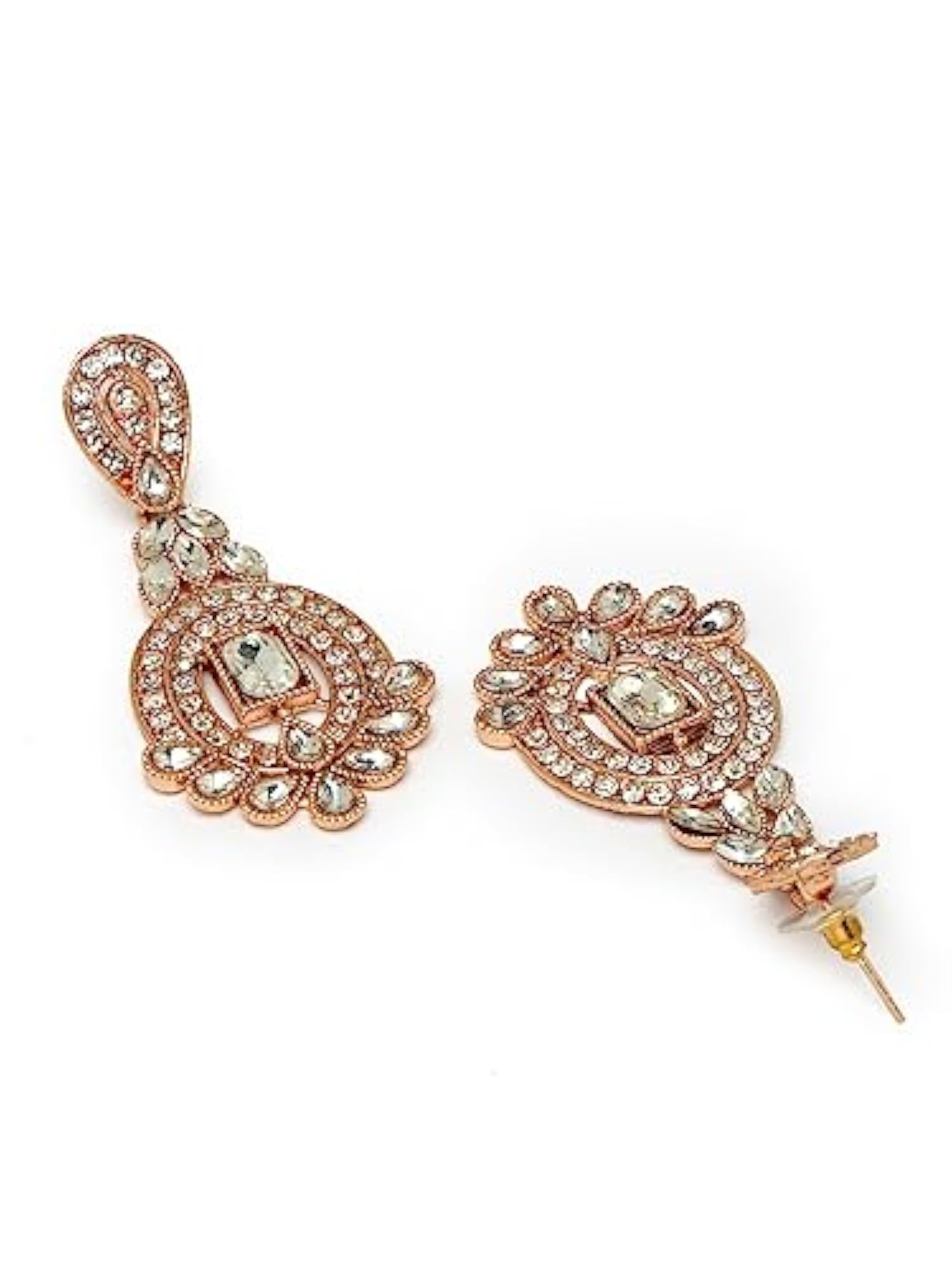 Plated AD Stone Collar Bone Necklace Set With Earring And Maangtika Set
