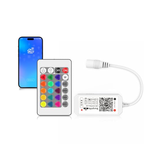 Arote LED Controller WIFI RGB 4Pin Wlan Smart Led Strip wifi Kontroller mit 24 Tasten IR Fernbedienung für 5050, 3528 RGB 4Pin Stripe Streifen, Sound Aktiviert,16 Mio Farben, 20 Dynamische Modi Arote LED Controller WIFI RGB 4Pin Wlan Smart Led Strip wifi Kontroller mit 24 Tasten IR Fernbedienung für 5050, 3528 RGB 4Pin Stripe Streifen, Sound Aktiviert,16 Mio Farben, 20 Dynamische Modi