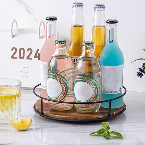Soporte de madera para cocina elegante estante multicapa de almacenamiento artesanal 3