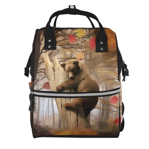 Sac à dos à langer imperméable grand format noir sac à couches multifonction pour parent