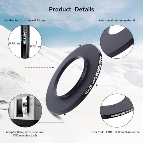 30.5mm Lens to 37mm Camera Lens Adapter,30.5mm to 37mm Filter Step up Ring Adapter Ring,Compatible All 37mm Filter Accessory - Image 3