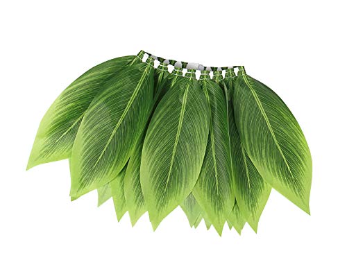 AmzBarley Boys Girls Hawaii Green Leaf Hula Grass Skirt Kids Halloween Party Costume Accessory